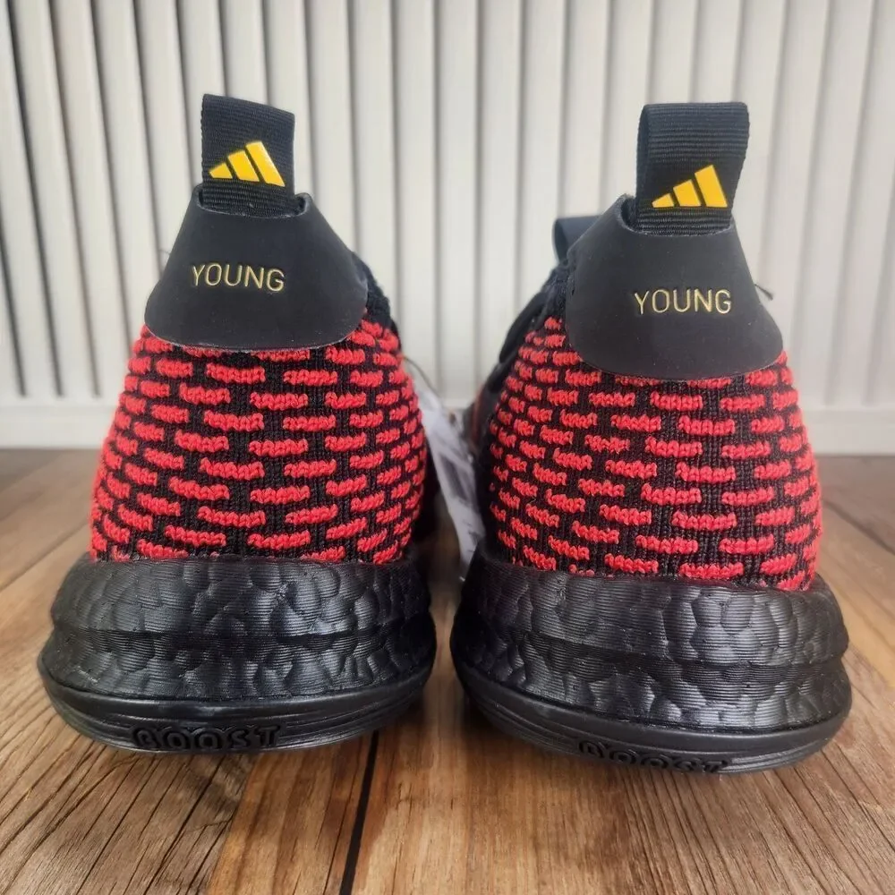 Adidas Trae Young 2.0 Atlanta Hawks Mens 10.5 Black Red Basketball Shoes HQ0986